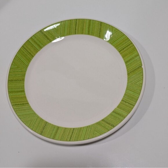 Syracuse China Syralite Bread Plate White Green Mid-Century USA Dinnerware - Picture 1 of 5